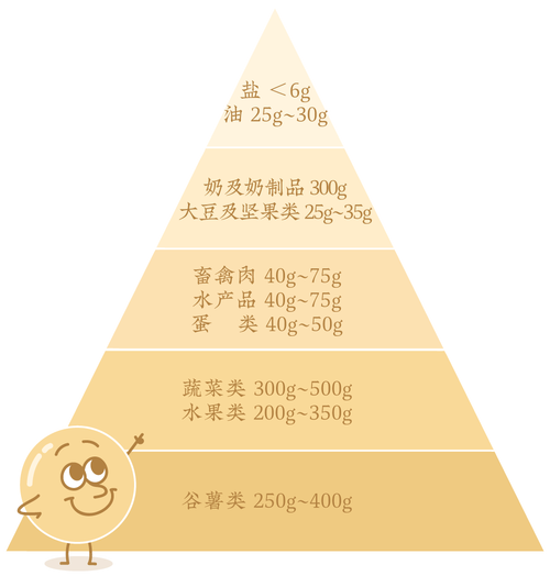 针对每日的营养摄入有一个金字塔模型,谷物,薯类,杂豆是处于金字塔